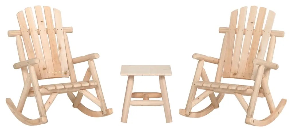 vidaXL Set mobilier de grădină, 3 piese, lemn masiv de molid