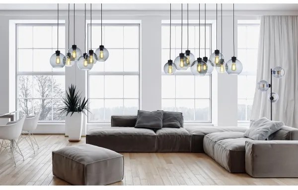 Lustră pe cablu CUBUS 6xE27/60W/230V neagră