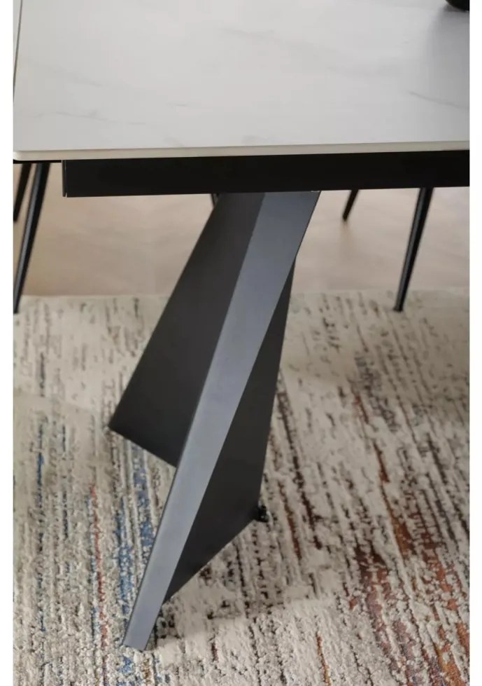 Masa extensibila Laconi alb/negru L160-220xl90 cm