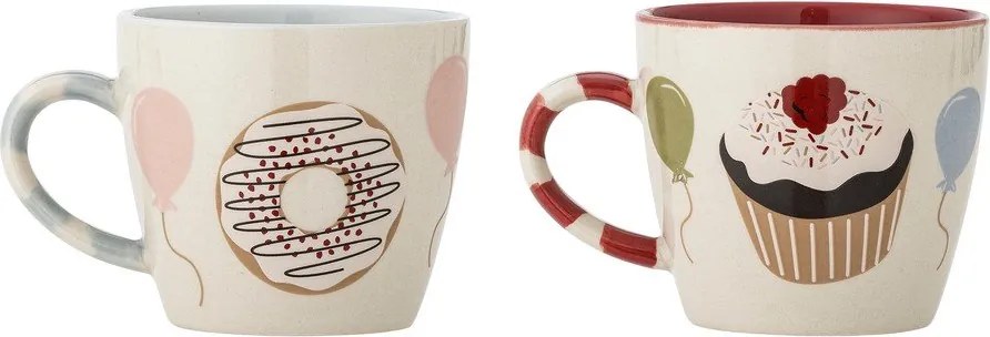 Căni pentru copii crem 2 buc. din gresie 200 ml Darby – Bloomingville Mini