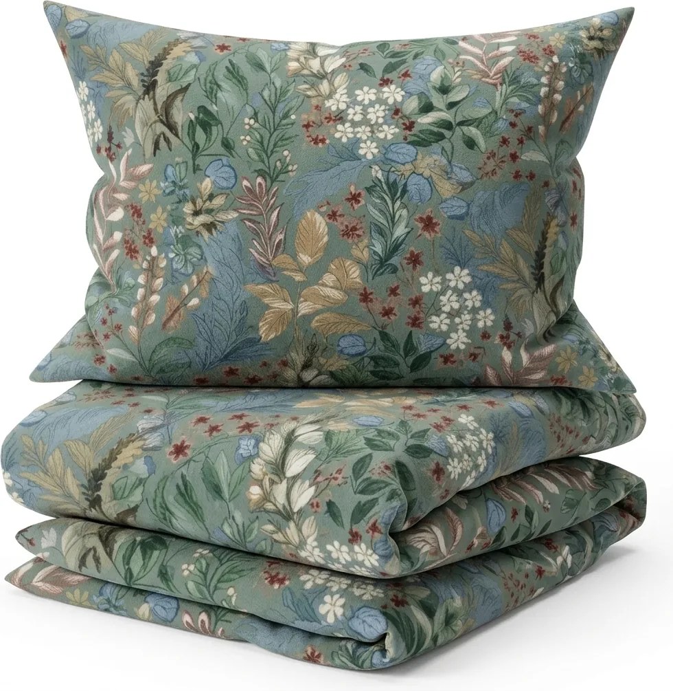 Lenjerie de pat din bumbac Renforce LUNARIA verde Dimensiune lenjerie de pat: 2 buc 70 x 90 cm | 200 x 220 cm