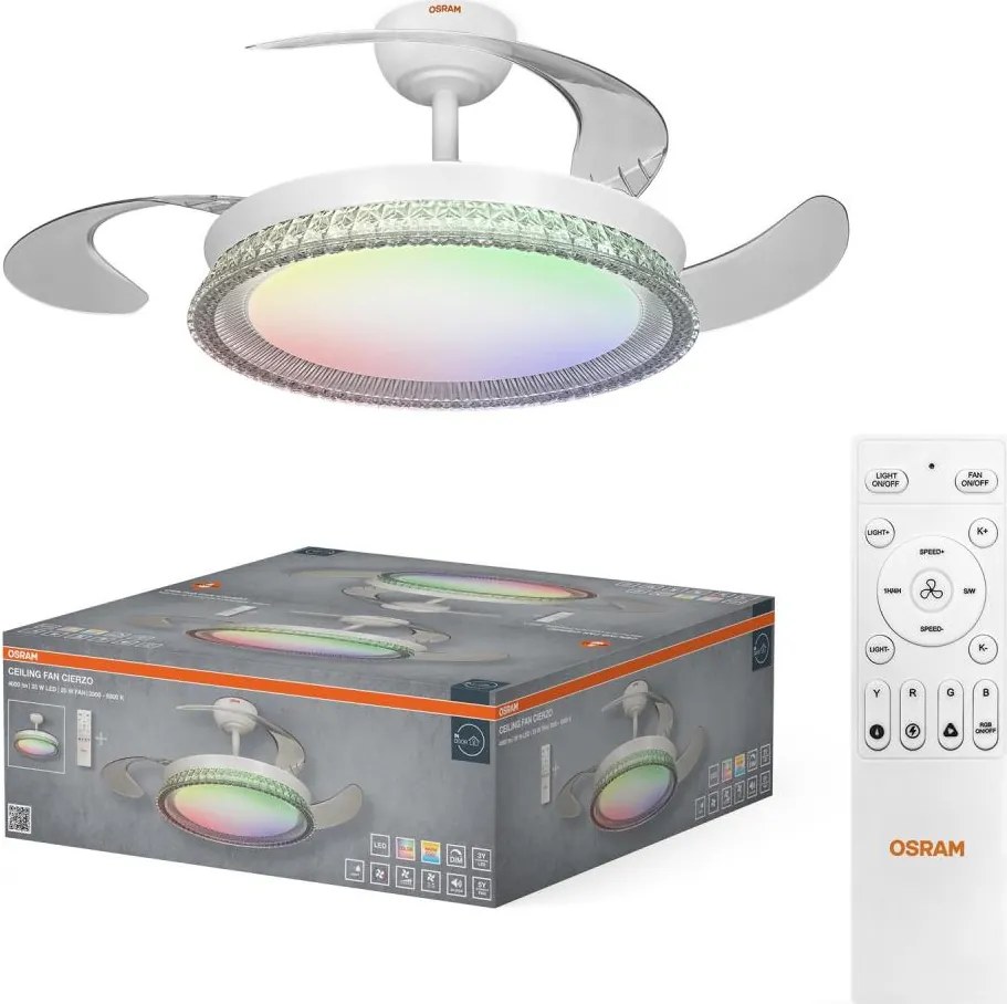 Osram - LED RGB, lumină reglabilă cu ventilator CIERZO LED/35W/230V 3000-6500K + telecomandă