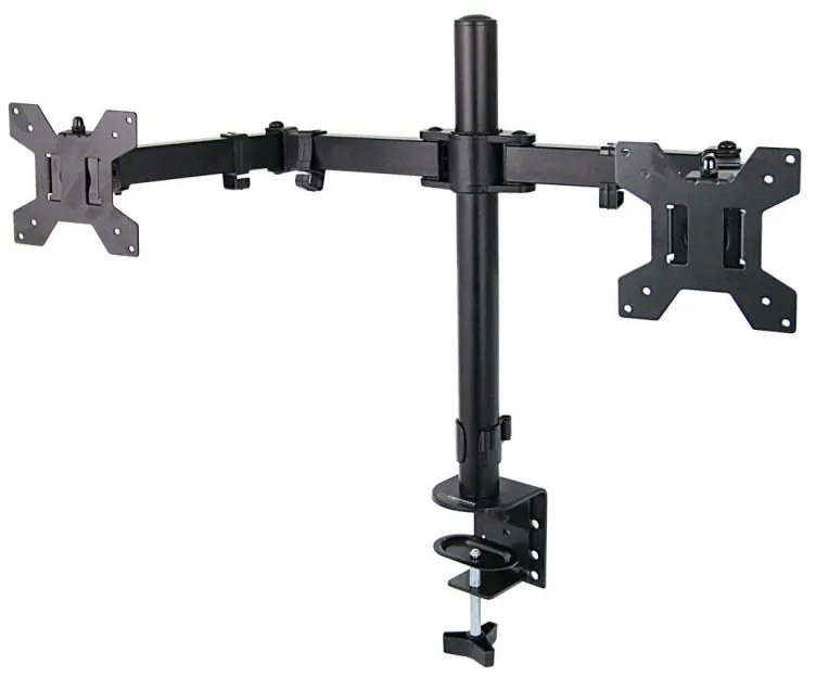Resigilat: Suport monitor Esperanza ERW018, 2 monitoare, 10"-27", VESA 75/100 mm, Pana 8 kg per brat, Negru