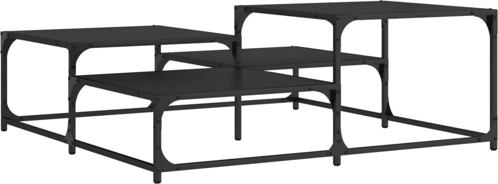 vidaXL Măsuță de cafea, negru, 107x107x40 cm, lemn compozit