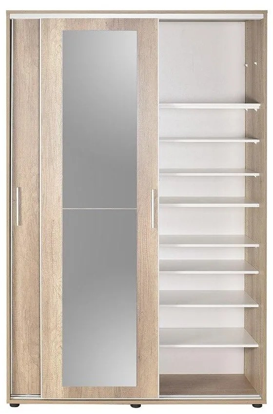 Pantofar Adore Porto cu cuier, 2 usi cu oglinda, 12 rafturi, capacitate 35 perechi incaltaminte, 120 x 212 x 40 Cm