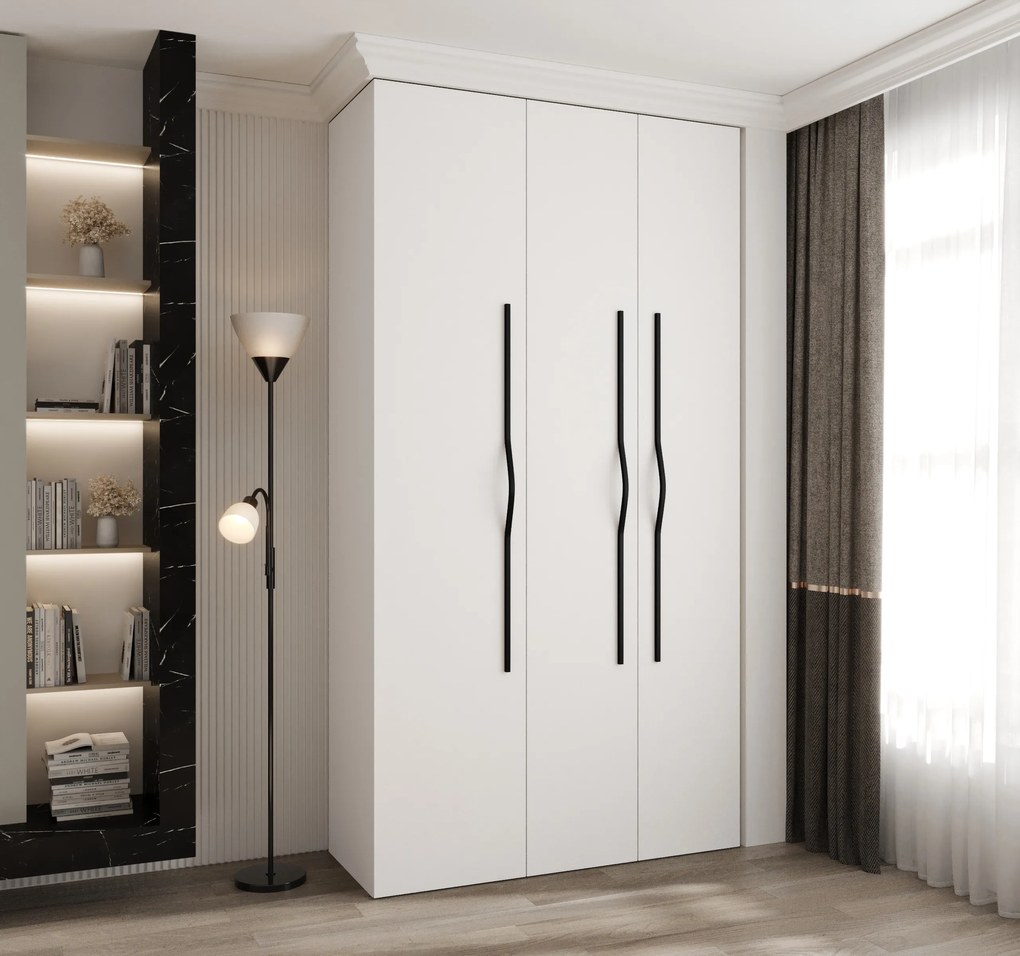 Dulap de haine 130 cm Carmela 40-2 (alb + Negru). 1126557