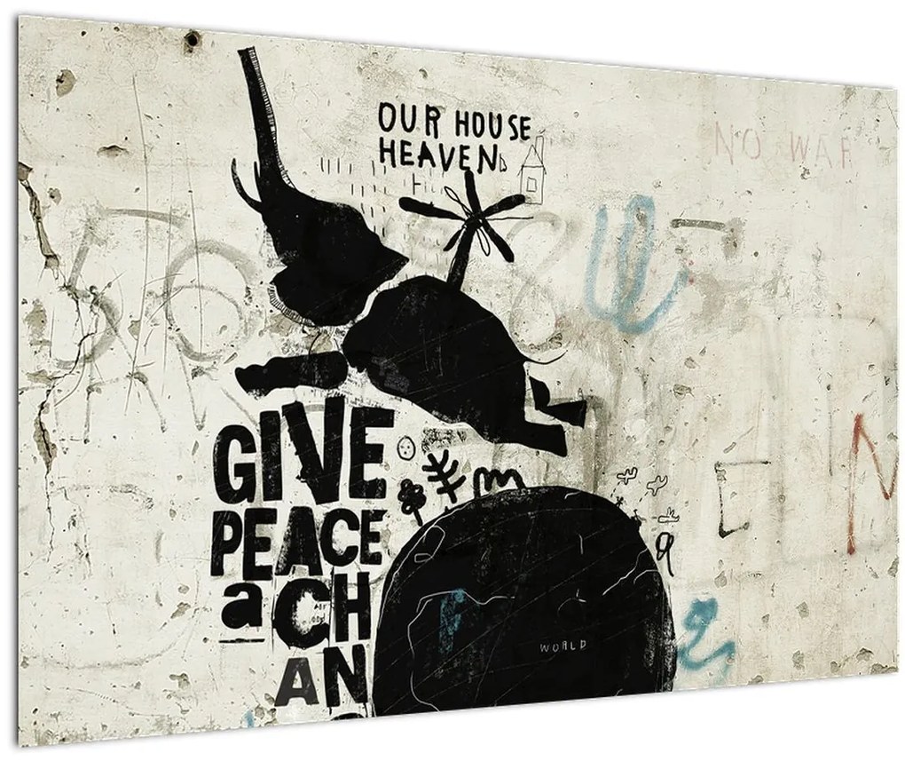 Tablou - Elefant deasupra solului (90x60 cm)