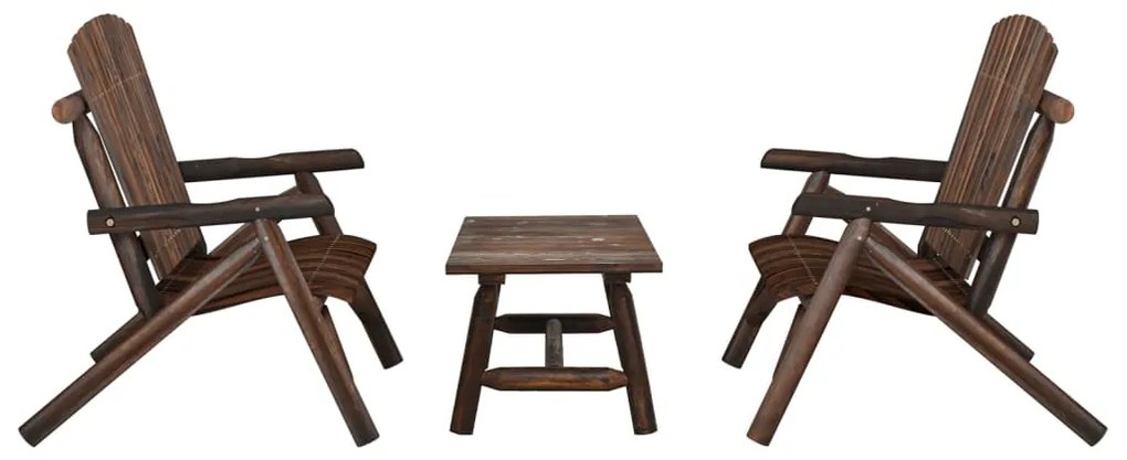 vidaXL Set mobilier de grădină, 3 piese, lemn masiv de molid