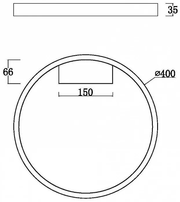 Plafoniera LED design modern Rim negru 40cm, 3000K