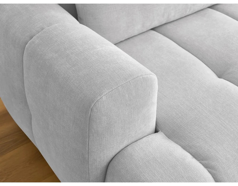 Colțar gri deschis extensibil/cu spațiu de depozitare (cu colț pe partea dreaptă/cu șezlong) Fuji – Bobochic Paris