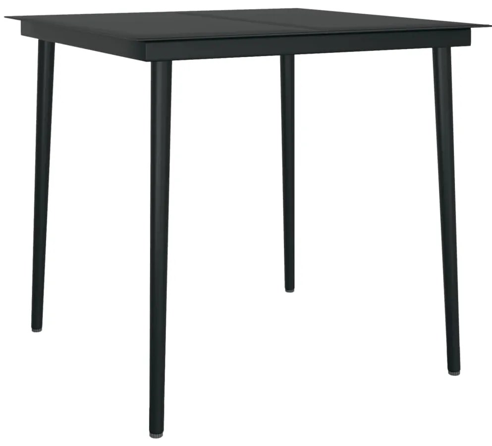 Set mobilier de gradina, 3 piese, negru Lungime masa 80 cm, 3