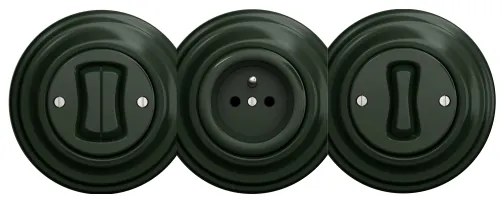 Kliklap - Comutator retro încrucișat fără ramă nr. 7 verde