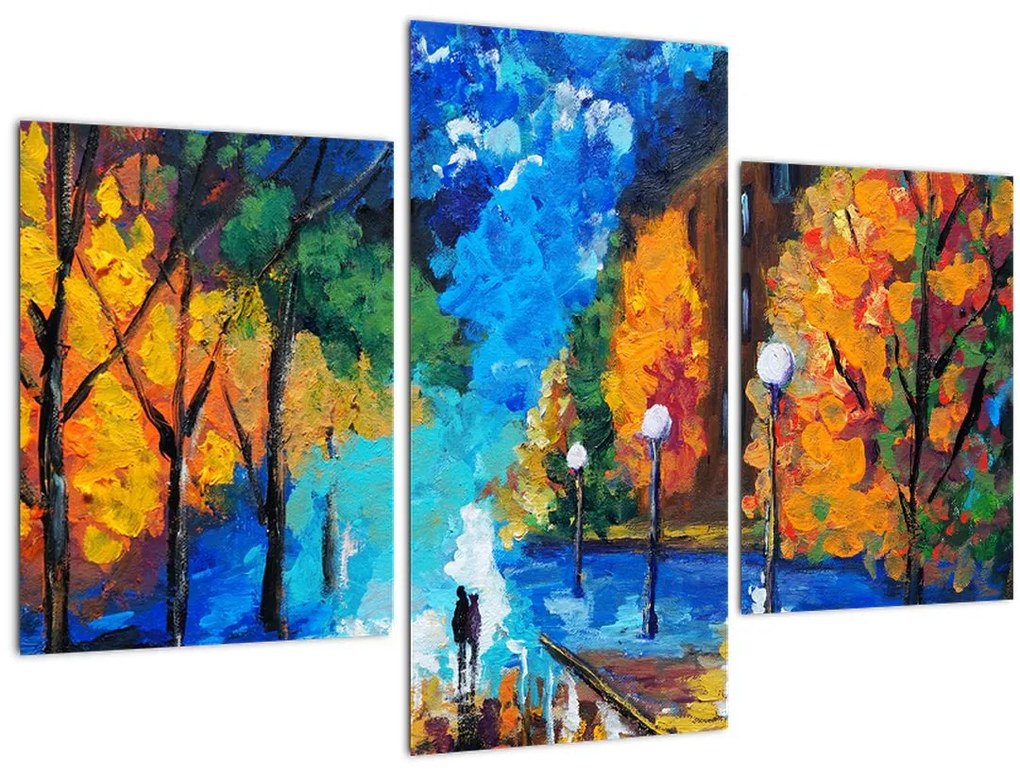 Tablou - Îndrăgostiții, Pointilism (90x60 cm)