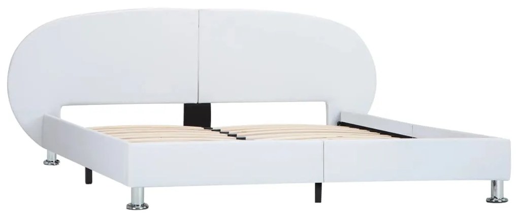 285410 vidaXL Cadru de pat, alb, 120 x 200 cm, piele ecologică