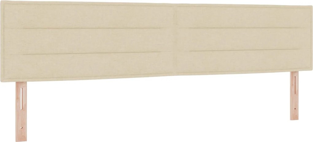 vidaXL Tăblie LED cu benzi LED cu headboard Crem 200 cm țesătură