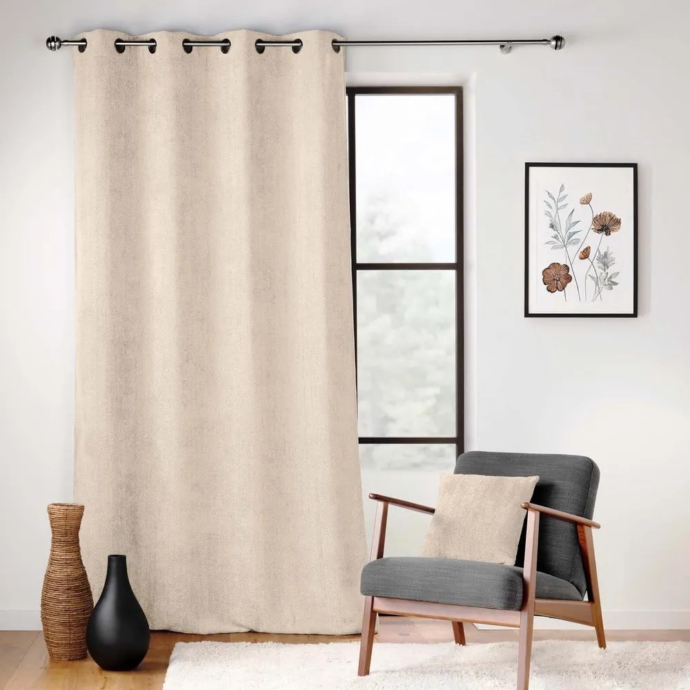 Draperie bej din janilie 140x260 cm Leo – douceur d'intérieur