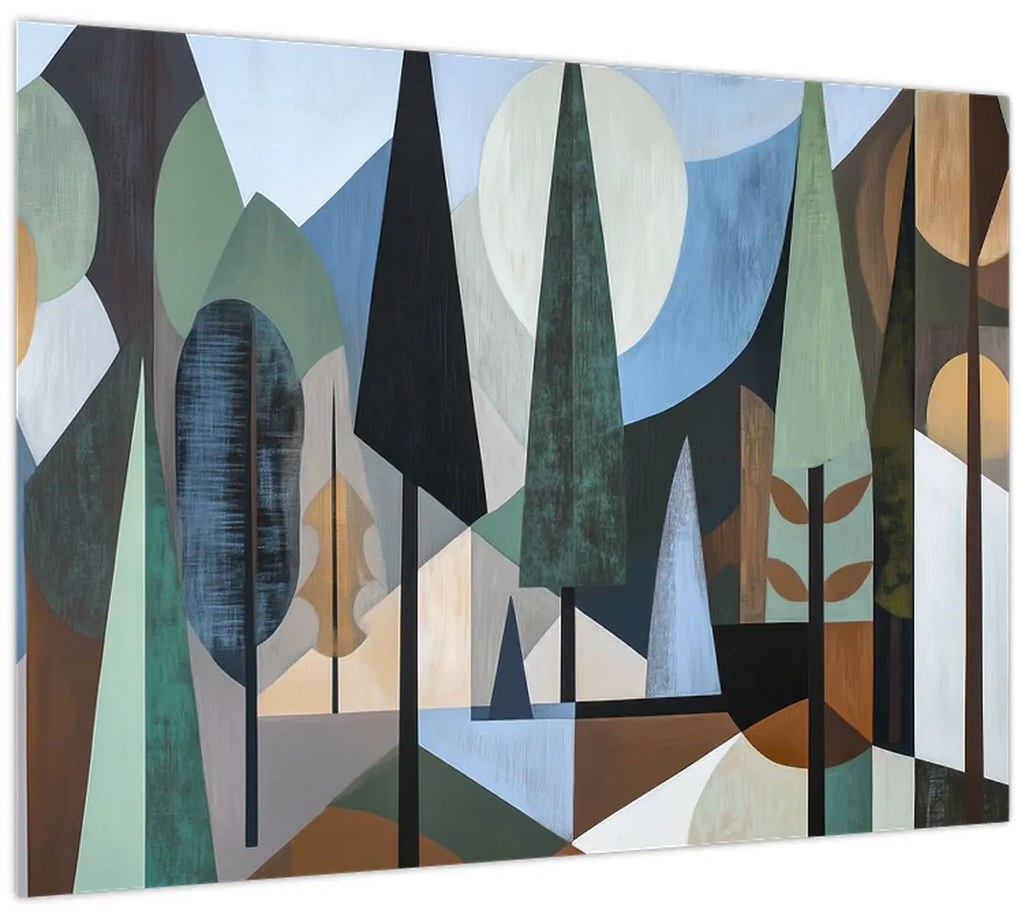 Tablou - Abstracție geometrică naturală II. (70x50 cm)