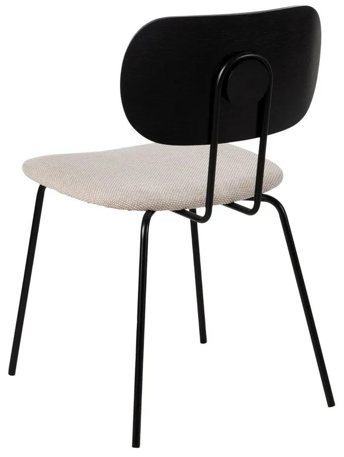 Scaune de dining albe/negre 4 buc. Cleo – Ixia