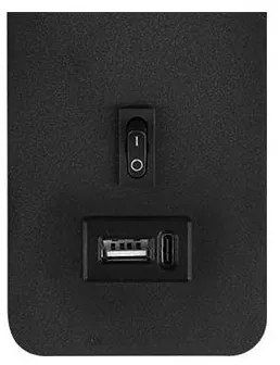 Spot de perete cu încărcător USB 1xG9/35W/230V negru/auriu