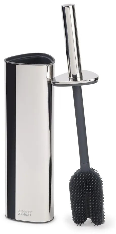 Perie de WC argintie din oțel inoxidabil Flex – Joseph Joseph