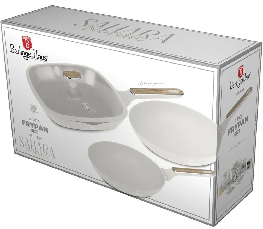BerlingerHaus Set de tigăi cu suprafață din titan Sahara Nordic, 3+1 buc.