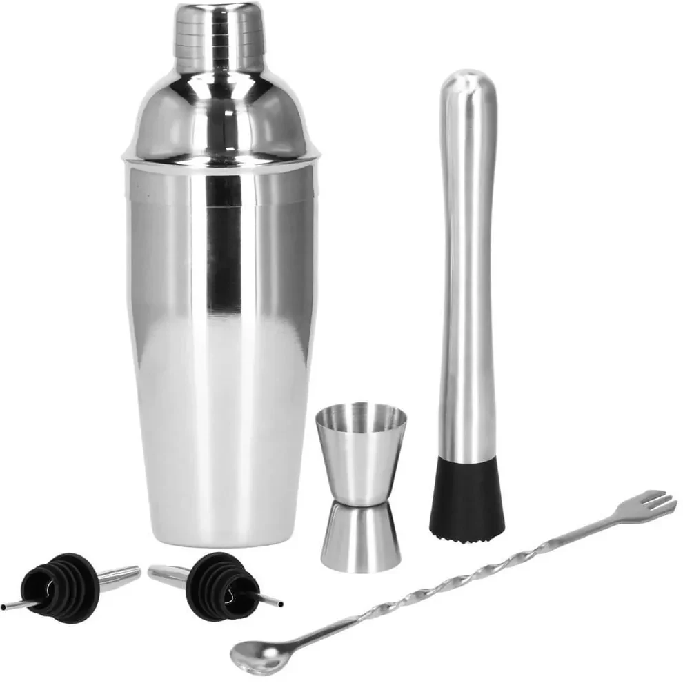 Set de barman pentru bauturi, Suport din bambus, 12 piese 