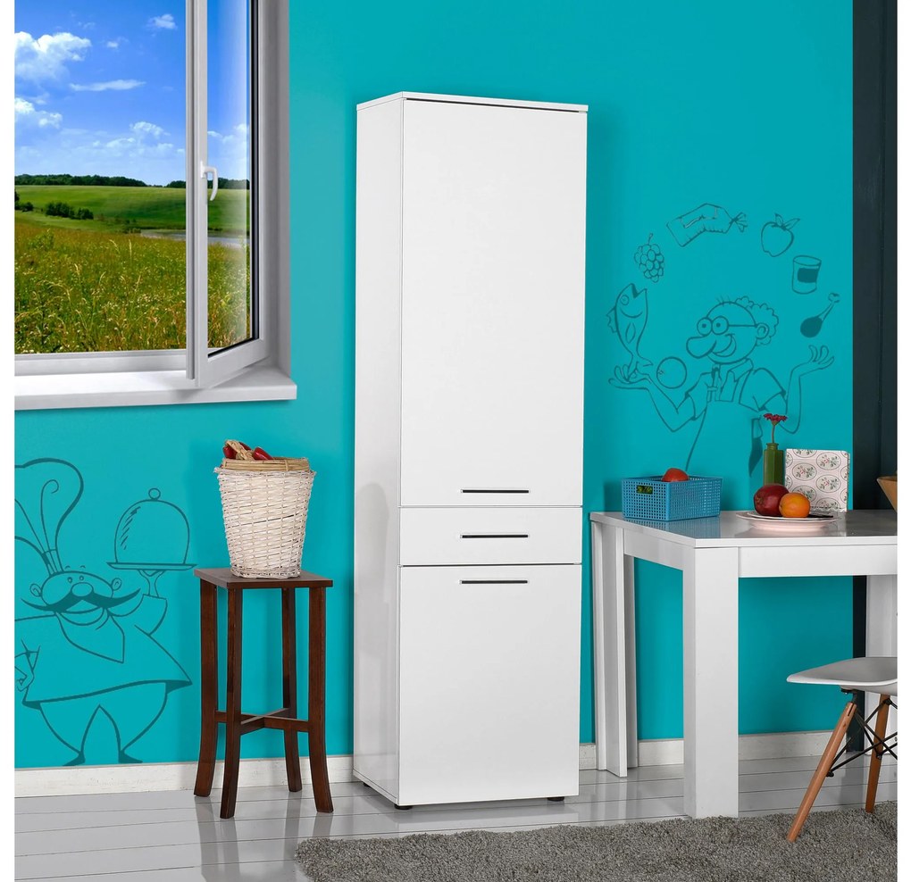 Dulap cu rafturi Adralona (alb). 1108581