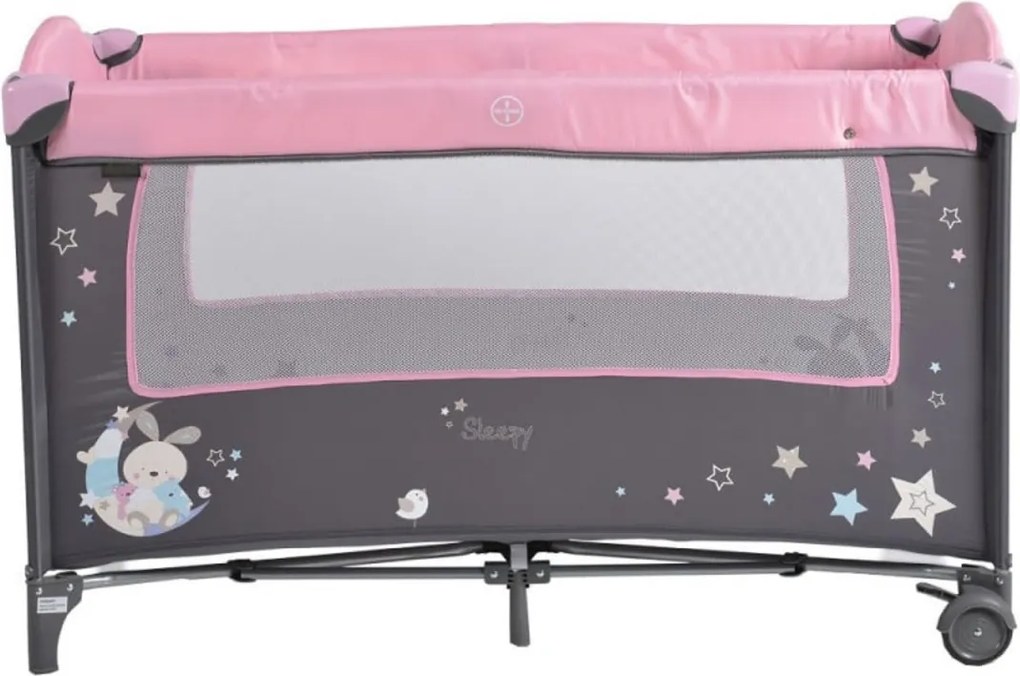 Patut pliant transformabil in tarc copii NOVOKIDS™ Sleepy NEST, 60X120 cm, 2 Niveluri, Masa infasat, Jucarie Carusel cu jucarii din plus, Fermoar