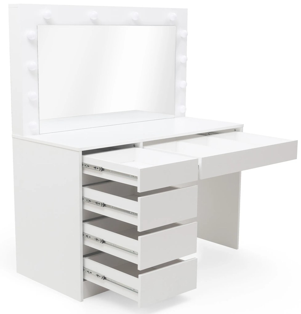 Măsuță toaletă Velinio XL 120 cm - alb
