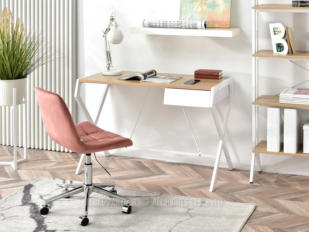 Masă PC Desiguo (stejar + alb). Promo -7%. 1109744