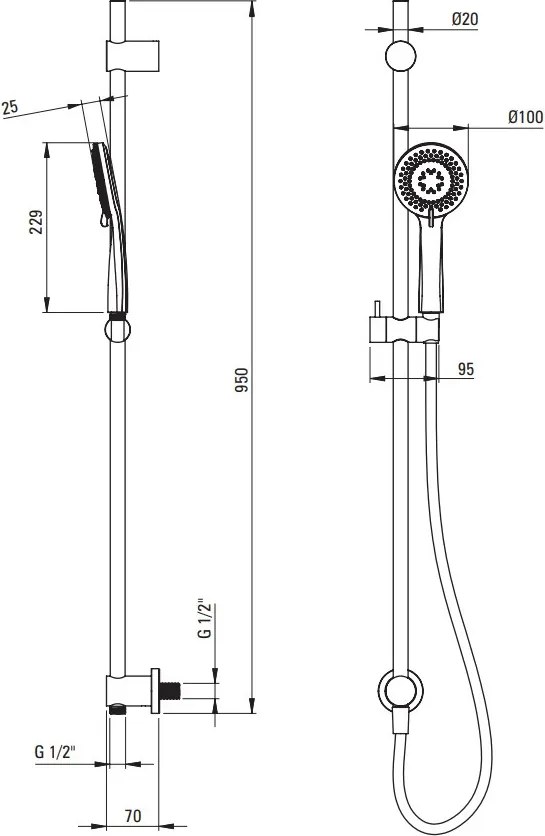ARNIKA Set de duș incastrat cu pipa de umplere a cazi finisaj negru NAC_N9QA
