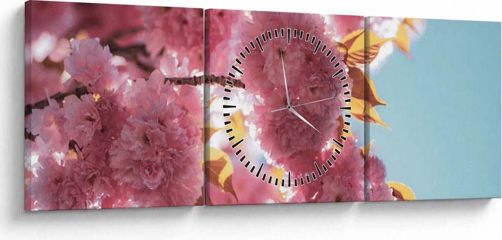 Tablou - Floare de cireș (cu ceas) (90x30 cm)