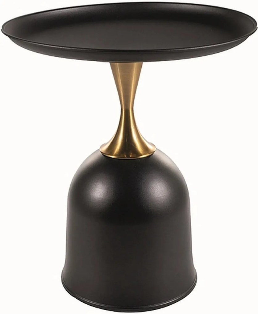 Masuta cafea LIBRA, negru/auriu, metal, 51x61 cm
