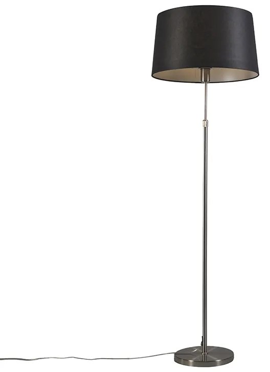 Lampă de podea din oțel cu abajur negru 45 cm reglabil - Parte