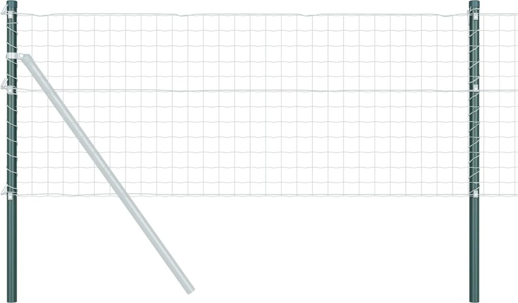 vidaXL Stâlp de gard. 12 pcs Verde 60 cm Oțel vopsit în pulbere