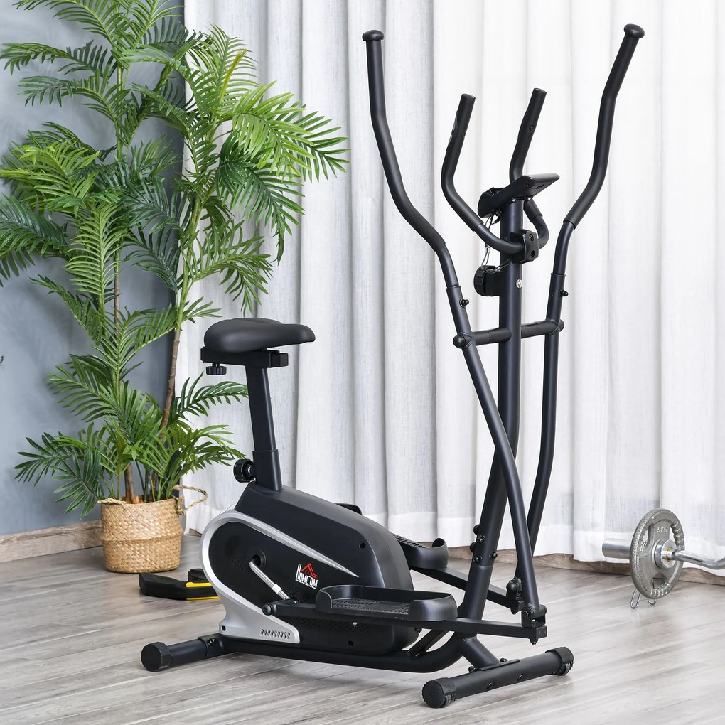 HOMCOM Bicicletă Fitness cu Monitor LCD și 8 Nivele de Rezistență, Antrenament Cardio la Domiciliu | Aosom Romania