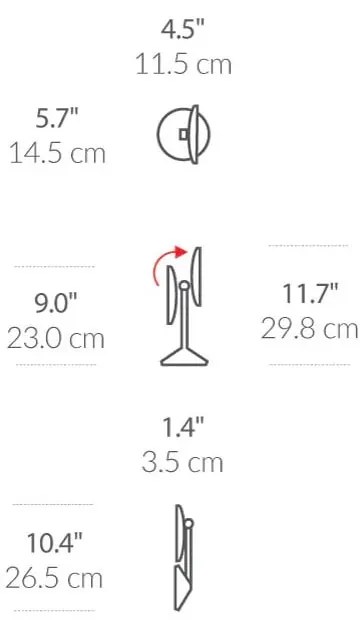 Oglindă cosmetică (10x) cu led/de mărire ø 12 cm Travel – simplehuman