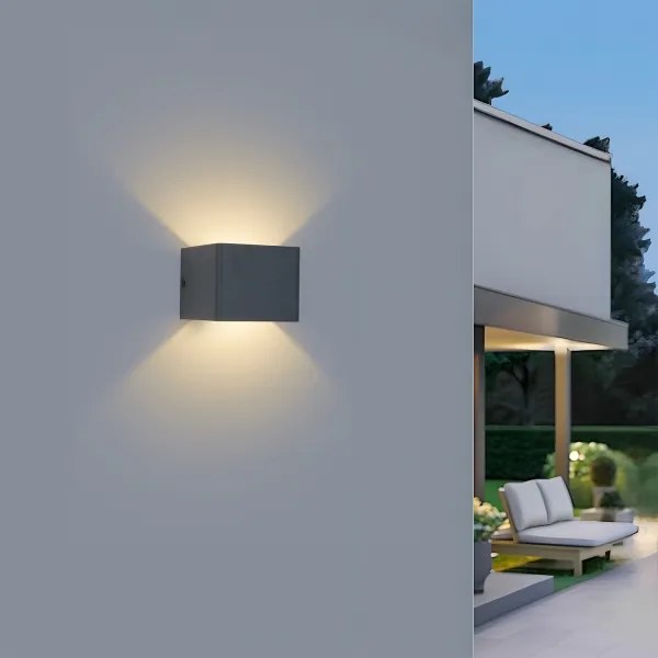Brilagi - Aplică LED de exterior DONNANI, 5 W, 230 V, 10 cm, antracit, IP44