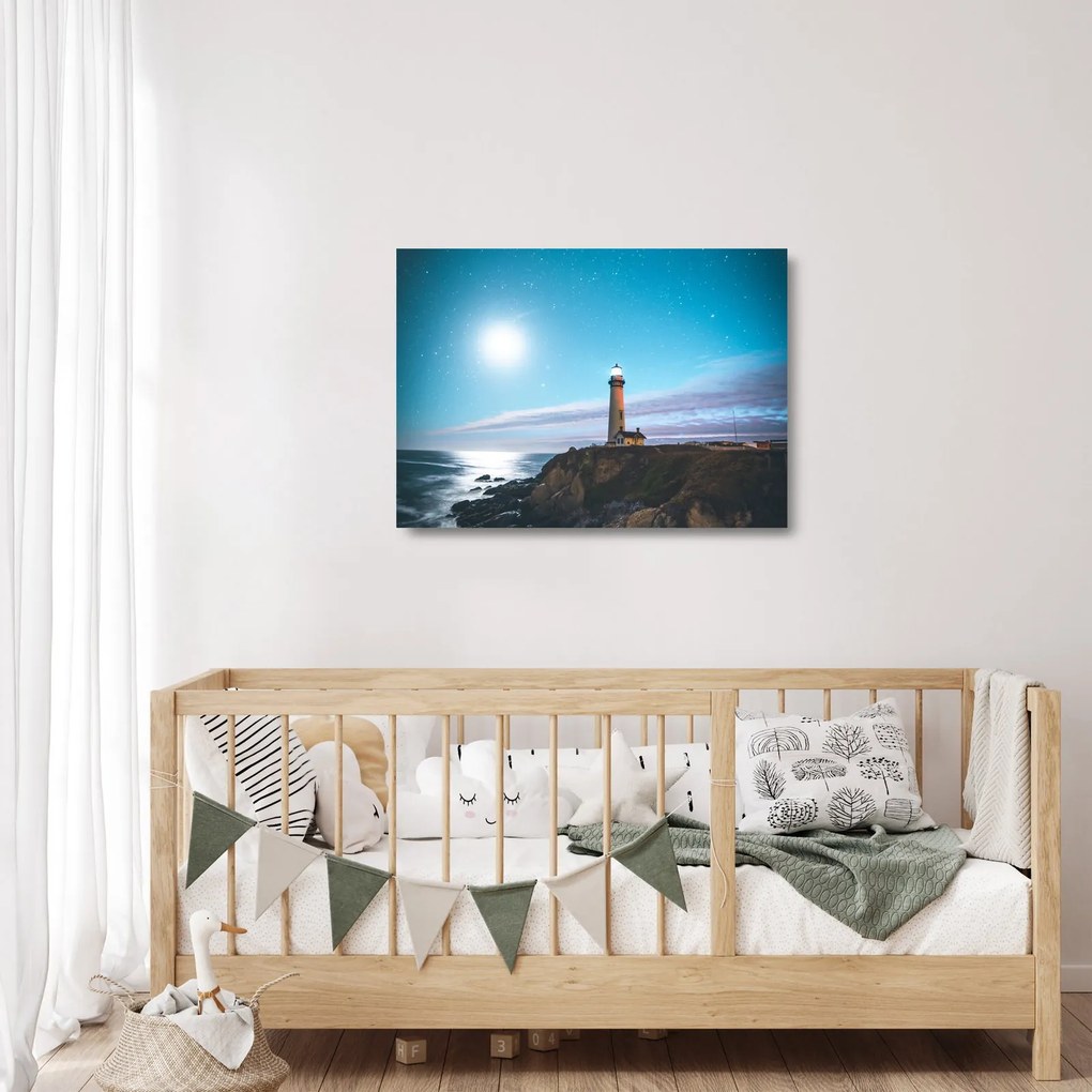 Tablou pe sticlă cu far (70x50 cm)