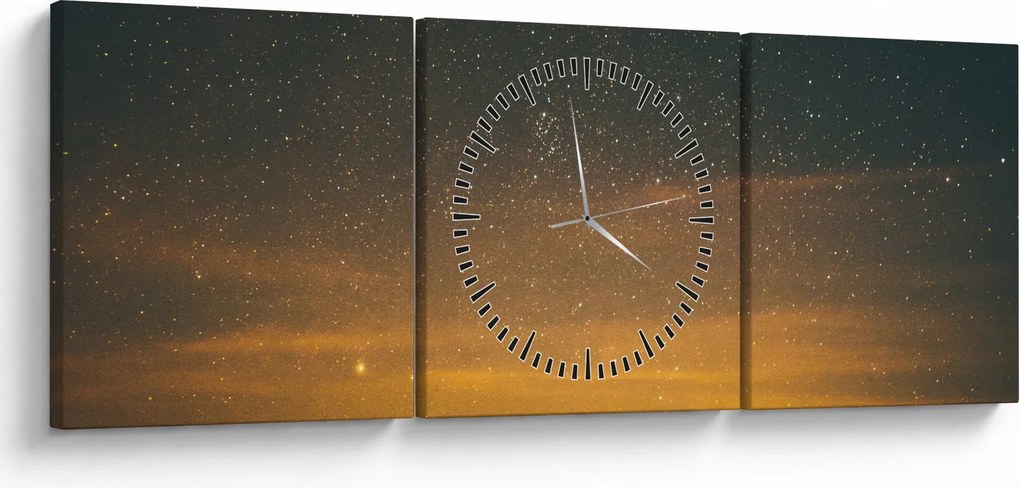 Tablou cu cerul înstelat (cu ceas) (90x30 cm)