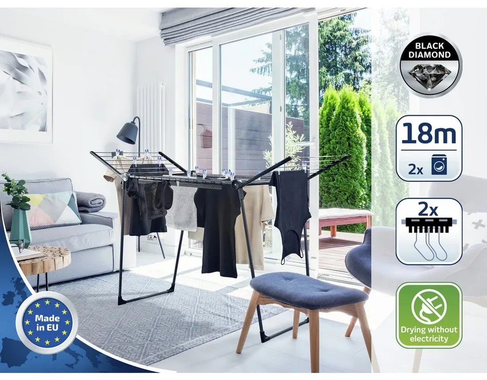 Uscător de rufe Leifheit Pegasus 180 Solid Black 81589