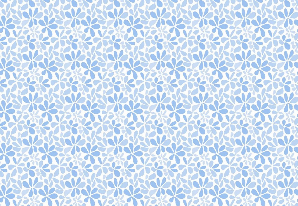 Fototapet - Flori mozaic albastre deschise (147x102 cm)