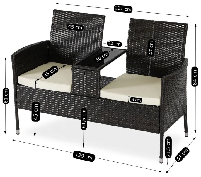 JAKS Mobilier din ratan maro Kent