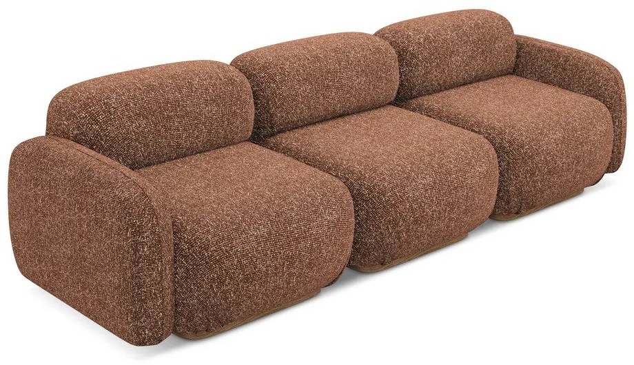 Canapea modulară portocalie/maro 270 cm Ailani – Makamii