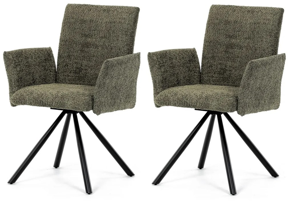 Set de scaune de sufragerie cu mecanism deîntoarcere DCH-W1117 GRN2, 2 buc.