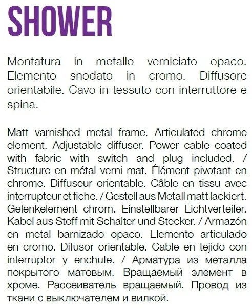 Aplica directionabila SHOWER AP1 NERO 179643