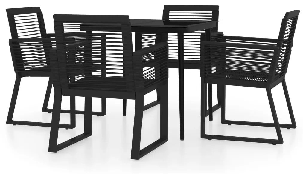 3099156 vidaXL Set de mobilier pentru grădină, 5 piese, negru