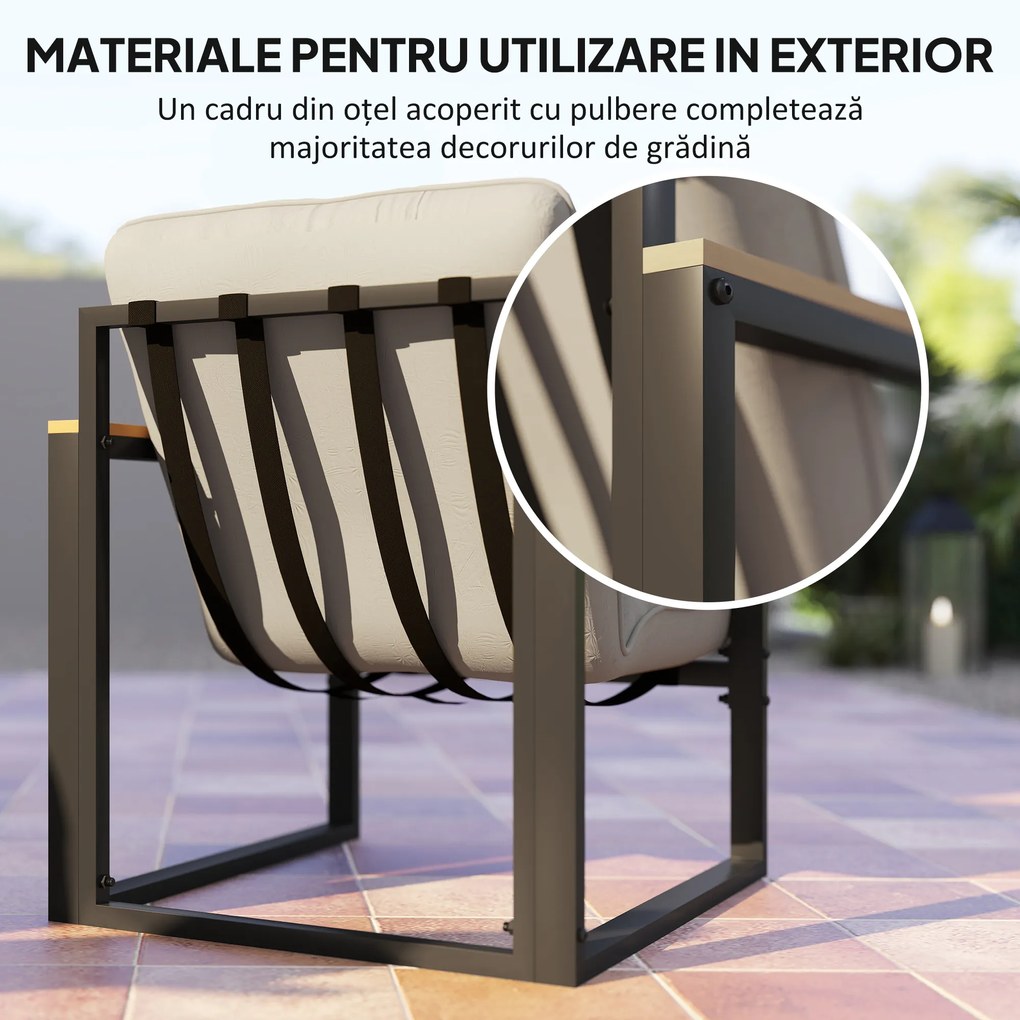 Outsunny Set Grădină 4, Gri Deschis | Aosom Romania