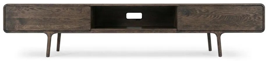 Comodă TV maro din lemn de stejar 220x45x45 cm Fawn – Gazzda