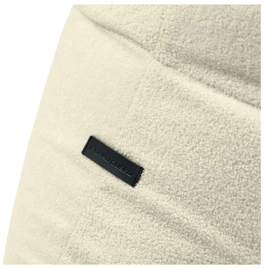 Fotoliu bean bag crem cu tapițerie din țesătură bouclé Razz – SLOWDOWN